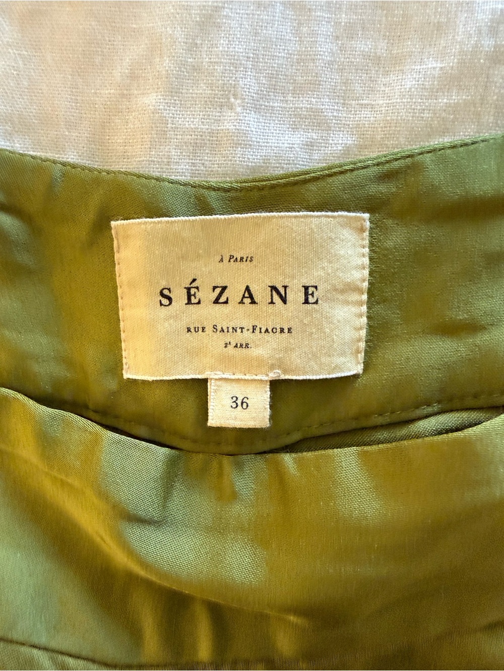 Sezane Olive Green Wide Leg Pants - Picture 4 of 4